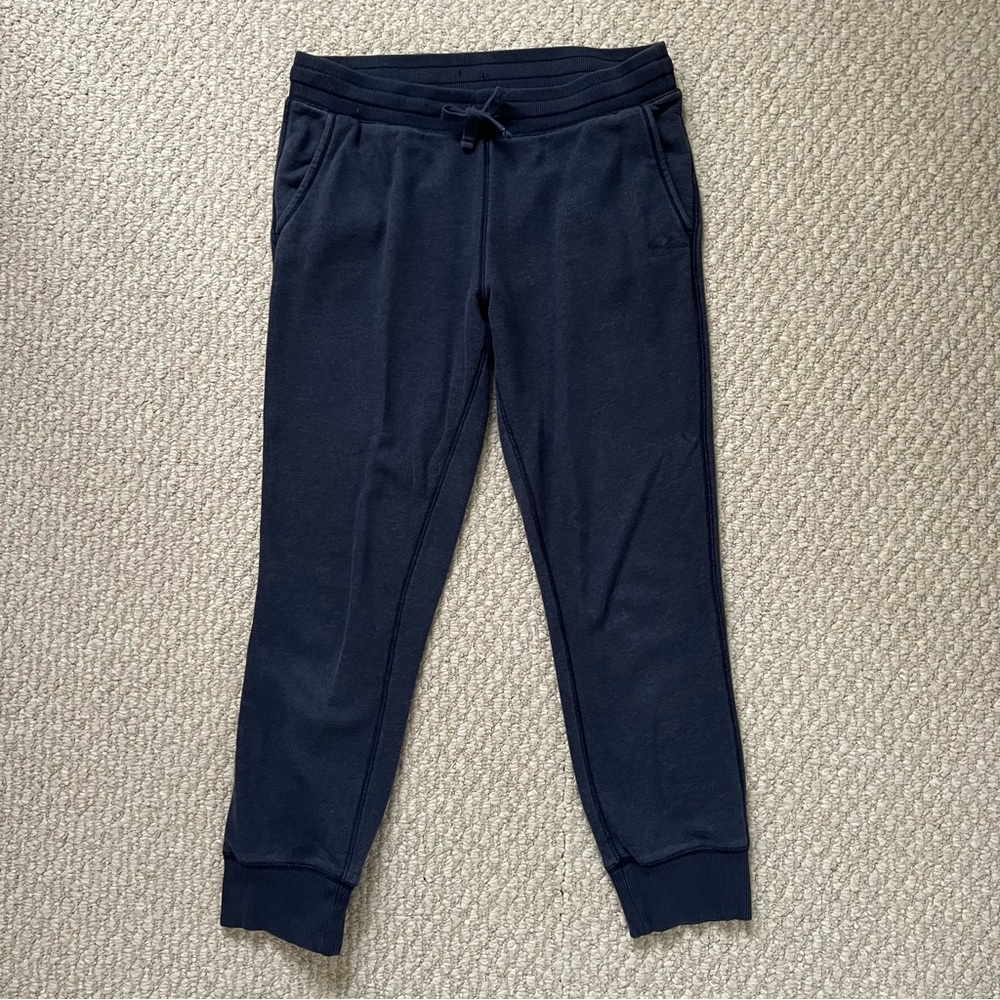 Roots Navy Blue Jogger Logo Sweatpants